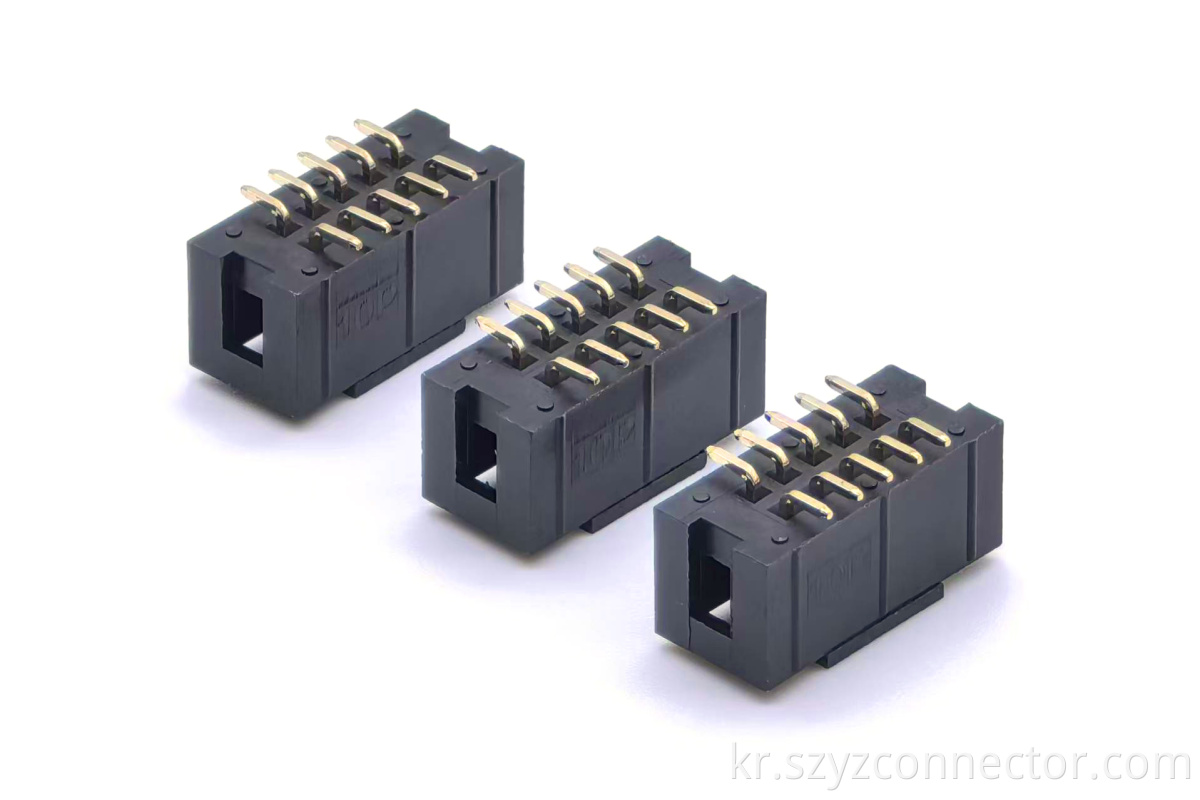 2.54mm Pitch Box Header Connector SMT H10.32mm Add Error-proof Cover 10P